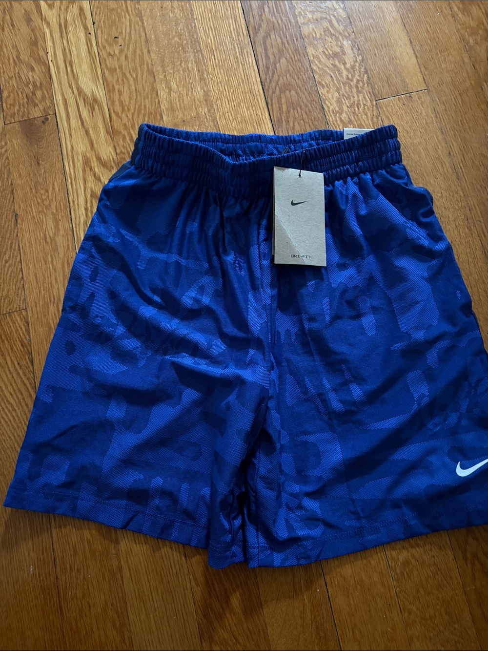 Nike kids Blue Camo Athletic Shorts
